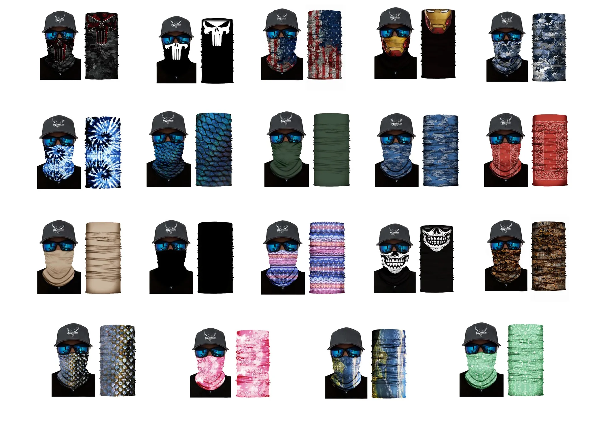 Bandana, Neck Gaiter, Balaclava,  UPF 30 