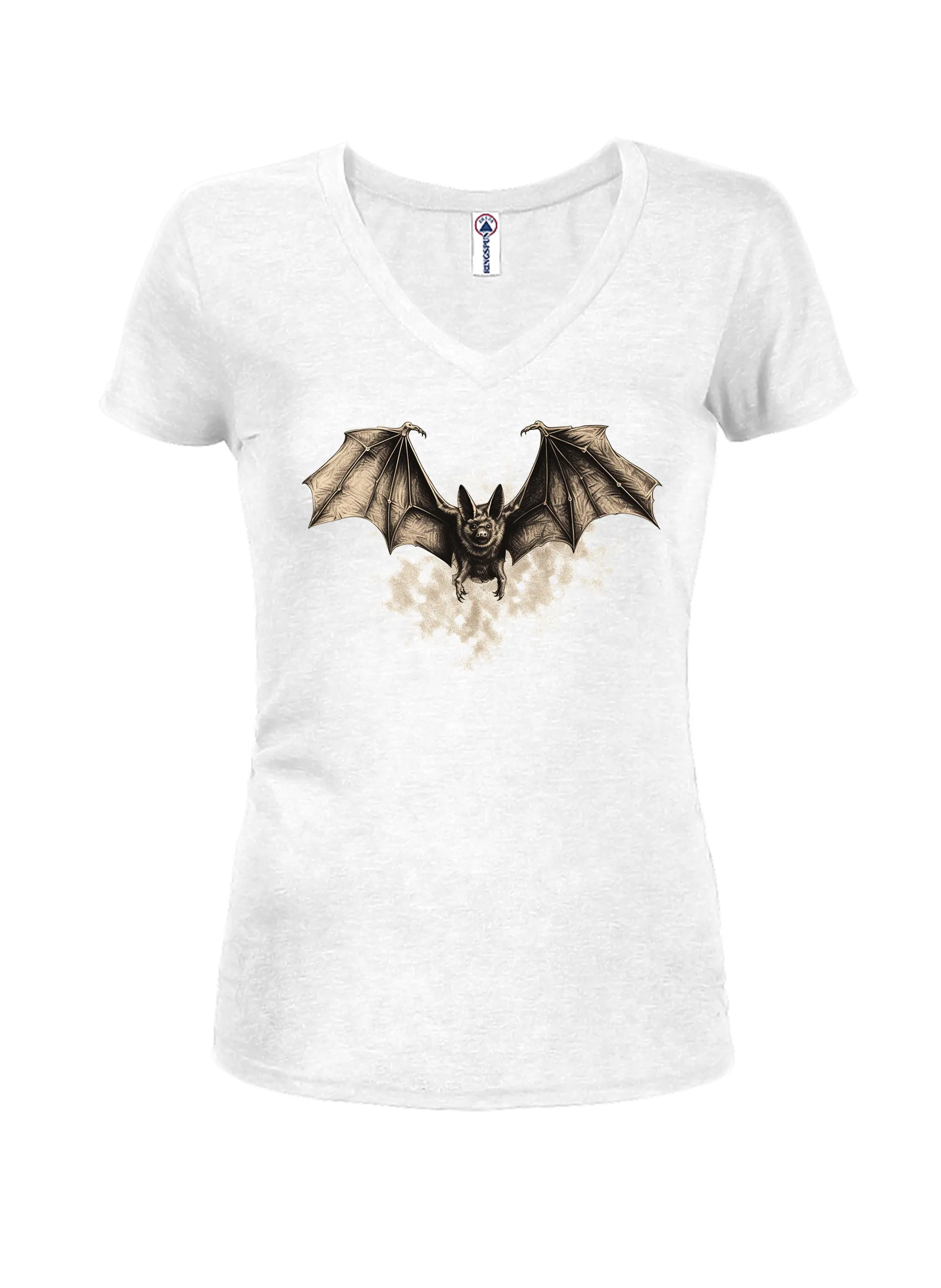 Bat image Juniors V Neck T-Shirt
