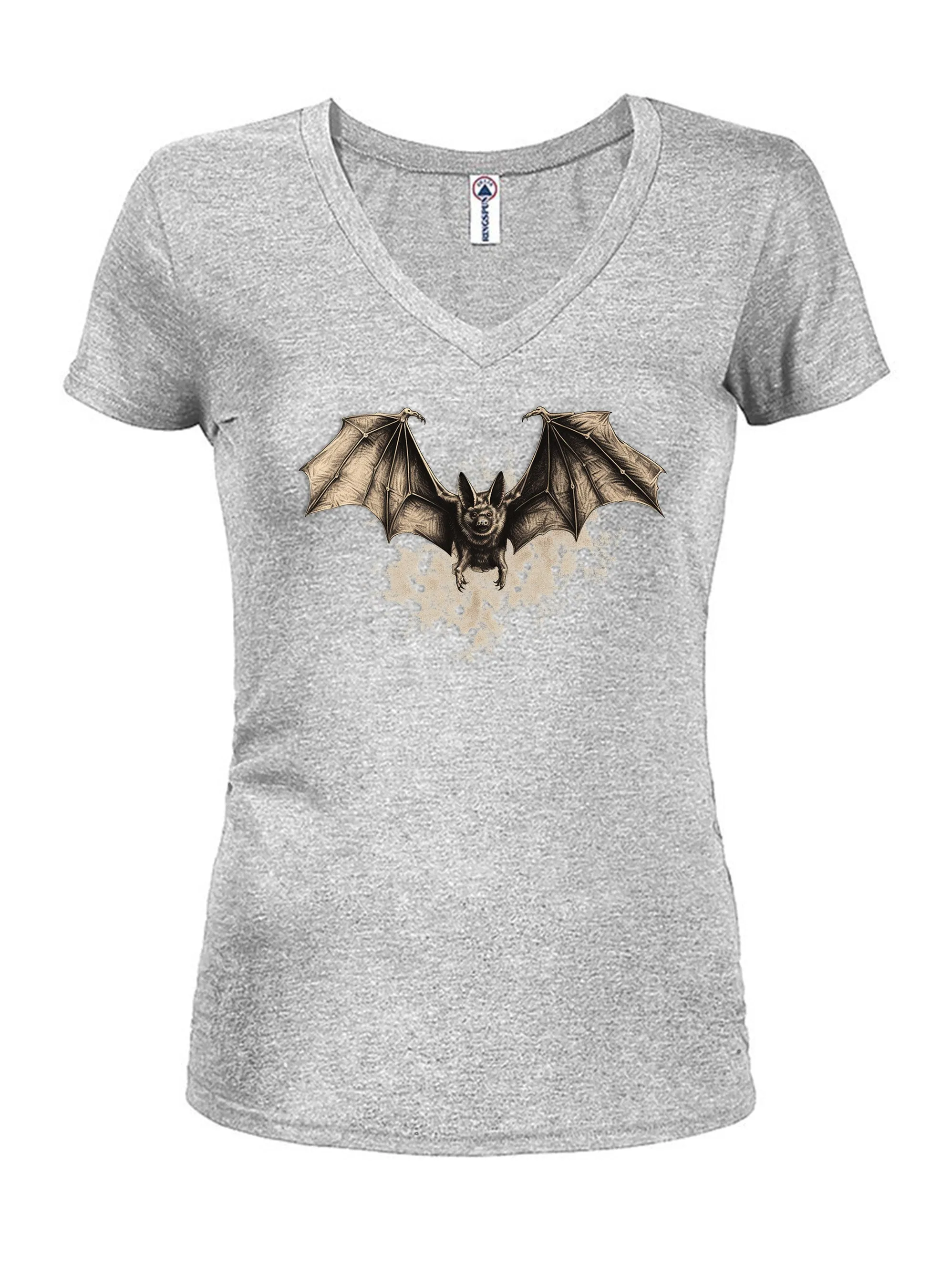 Bat image Juniors V Neck T-Shirt