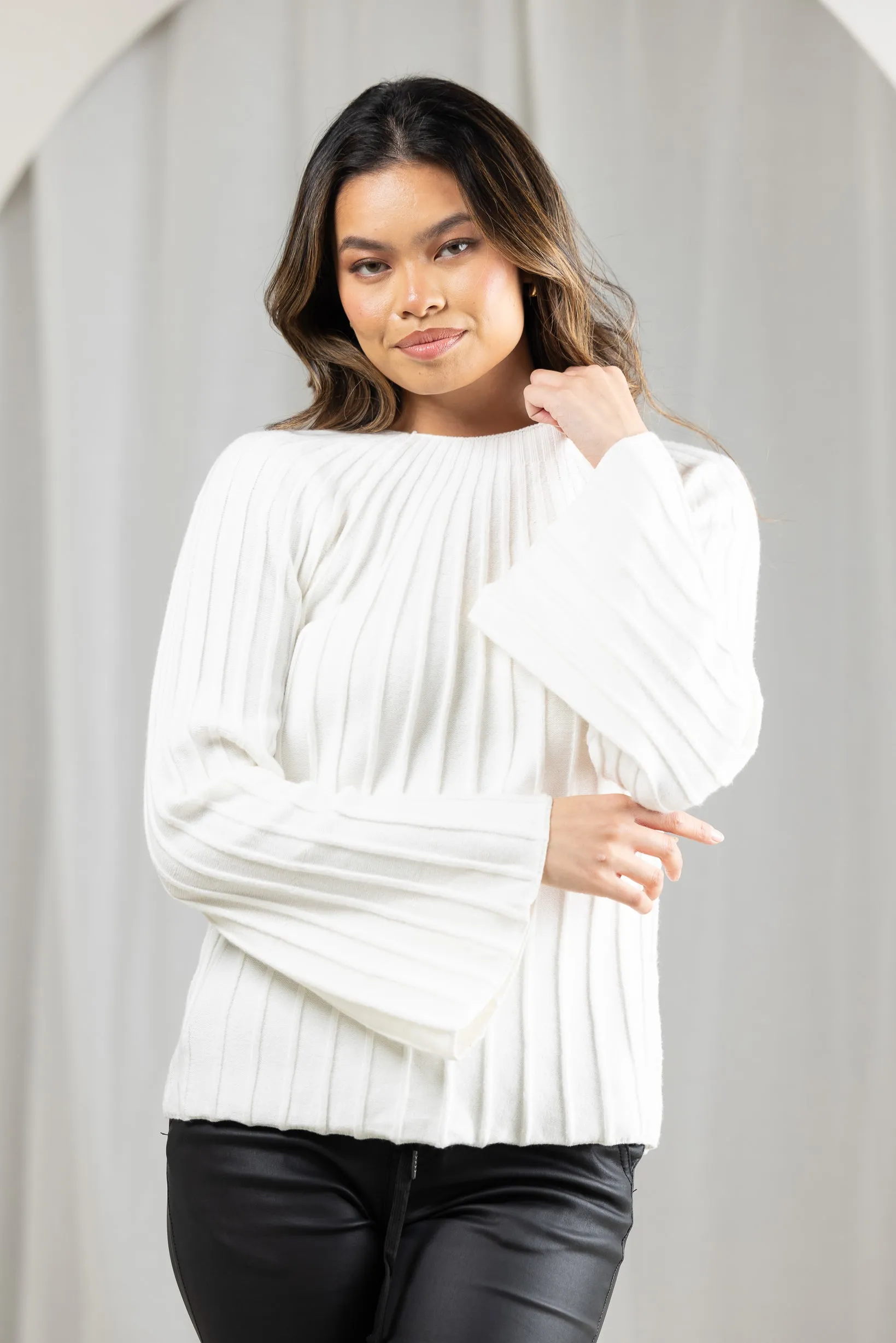 Belini Pleated Knit Top