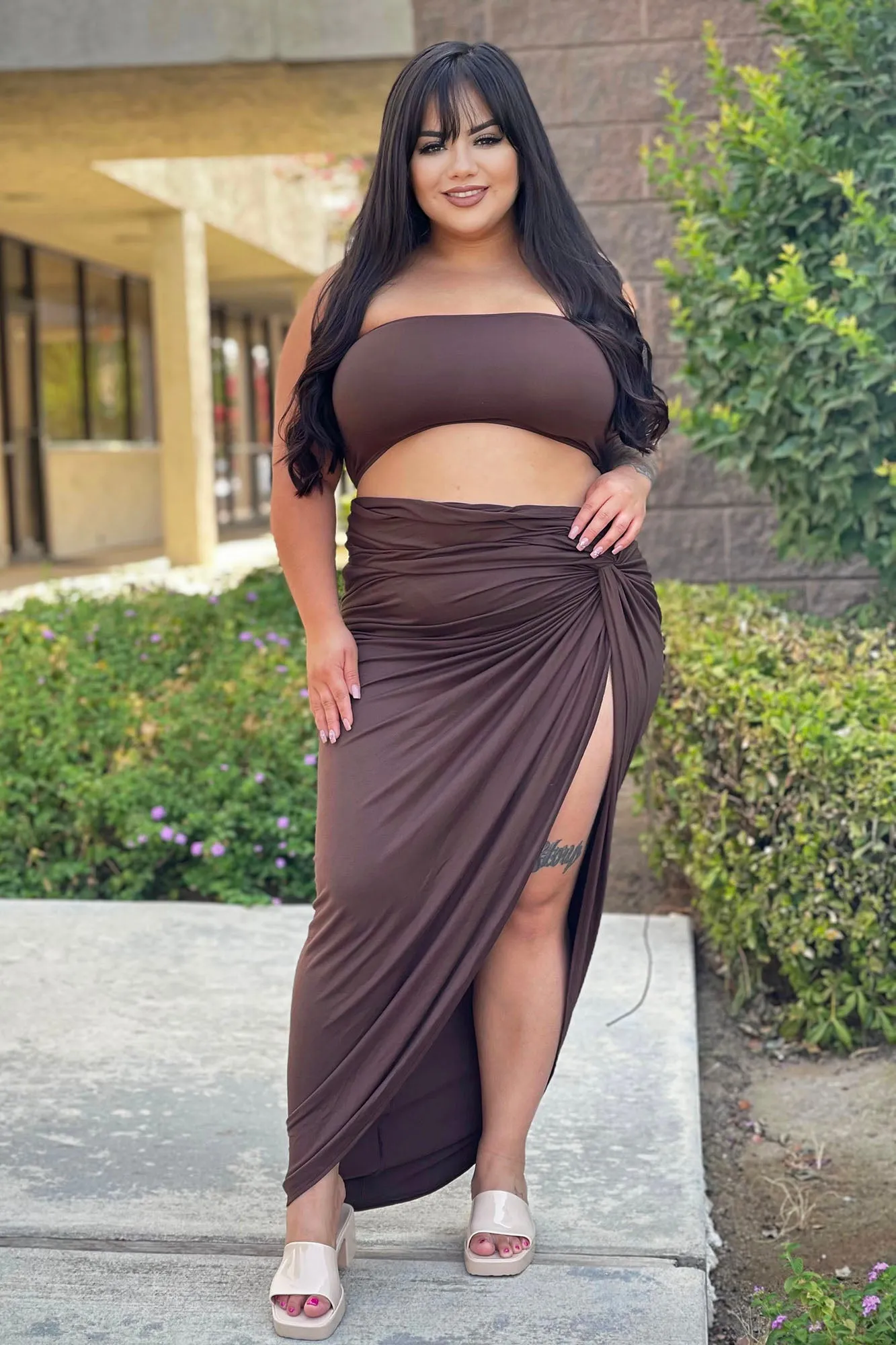 Bermuda Babe Skirt Set - Brown
