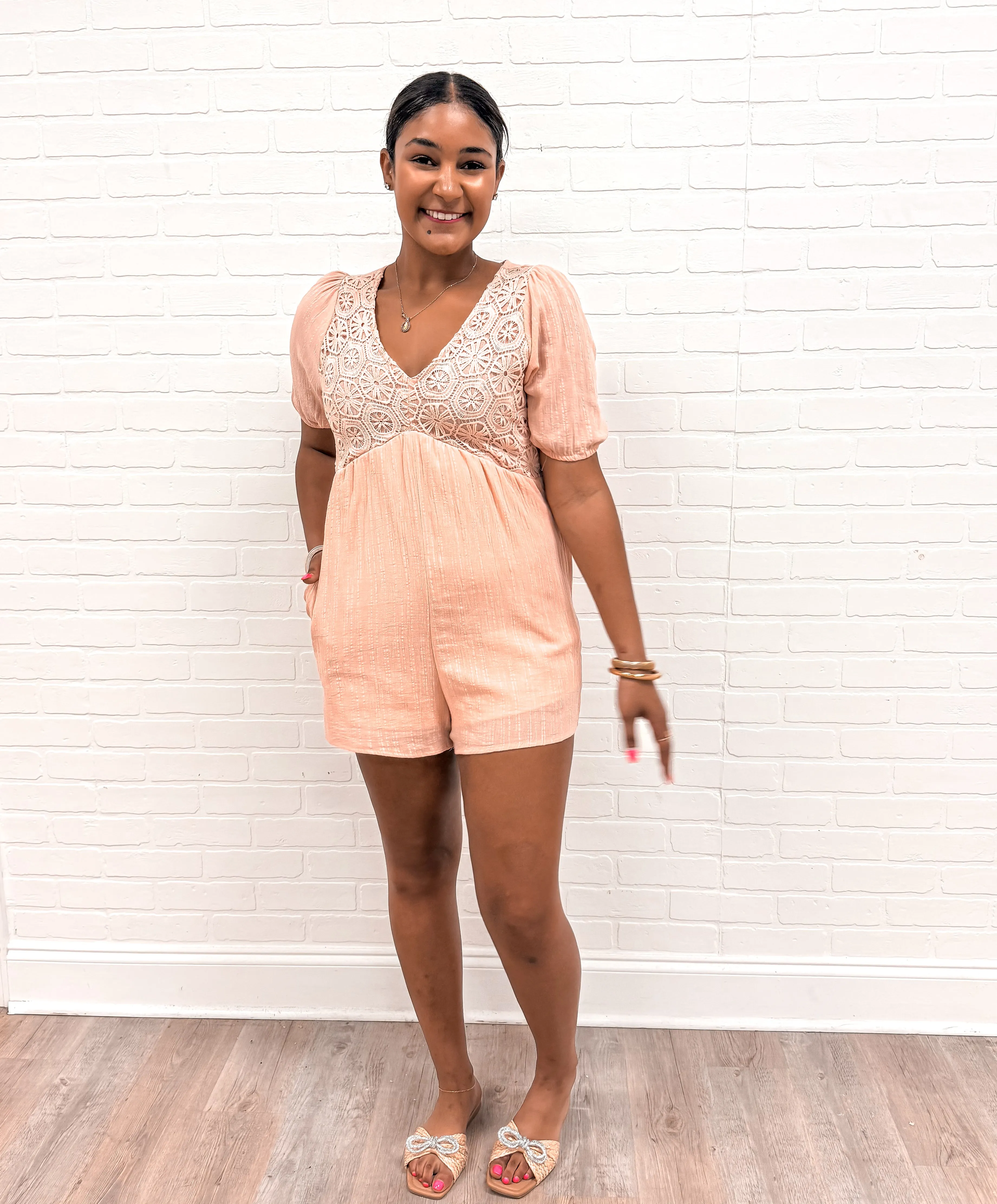 Better Than Words Romper Blush