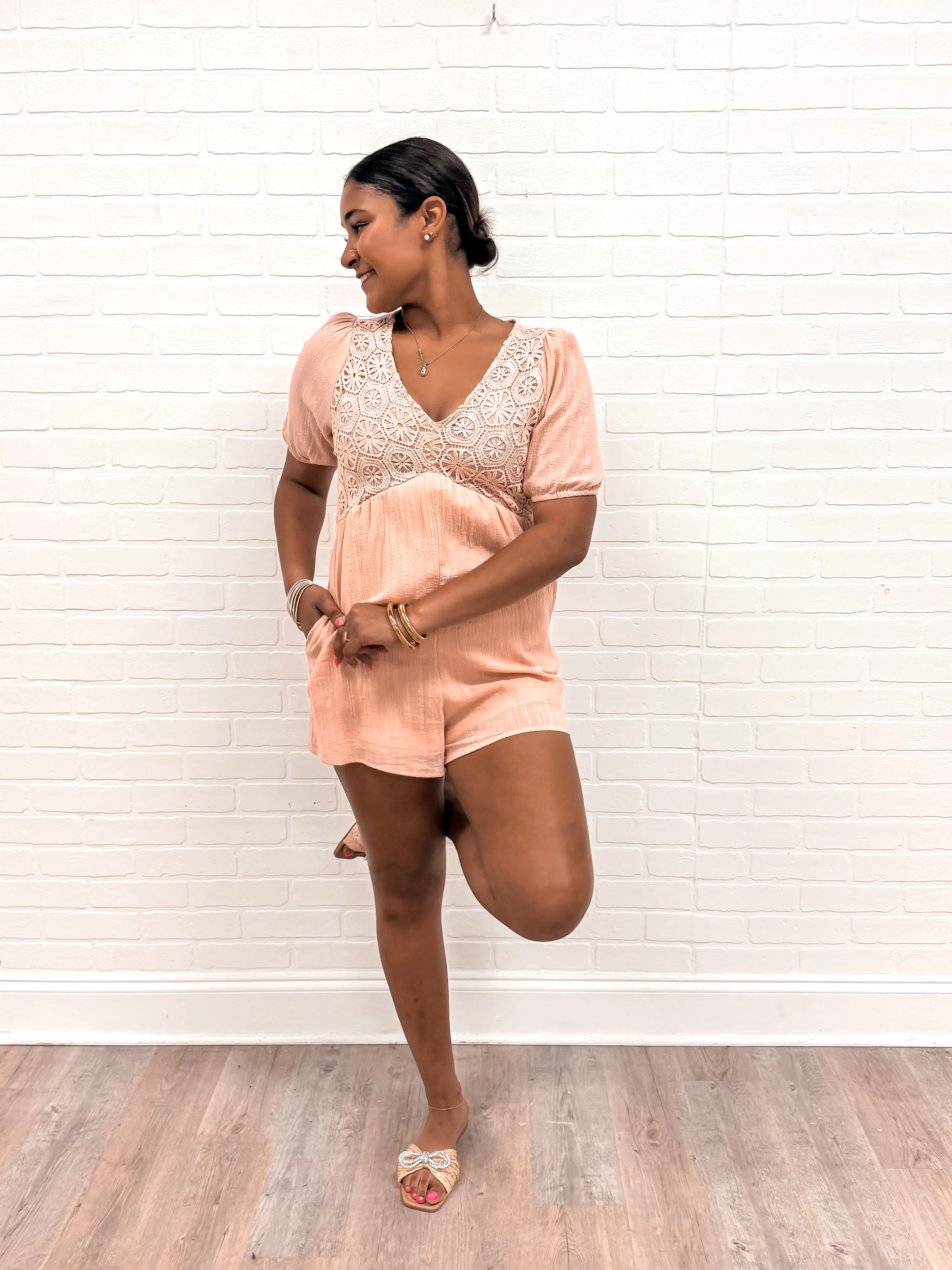 Better Than Words Romper Blush