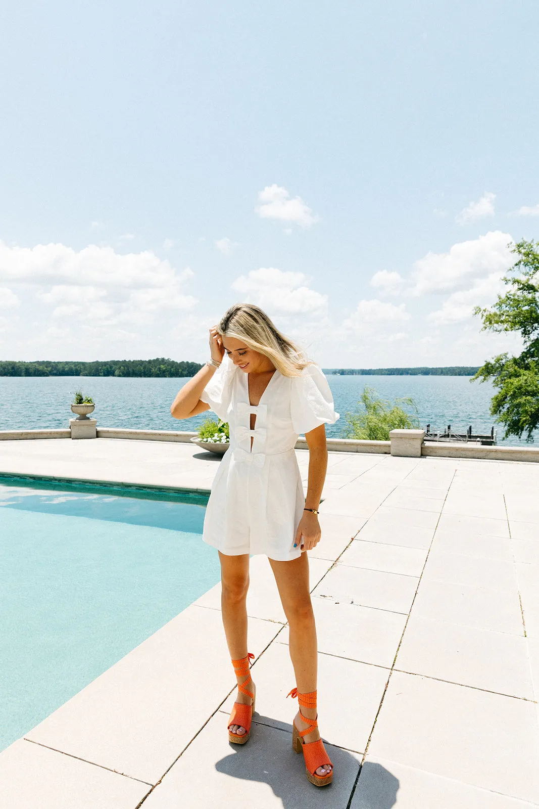 Bianca Bow Romper - Off White