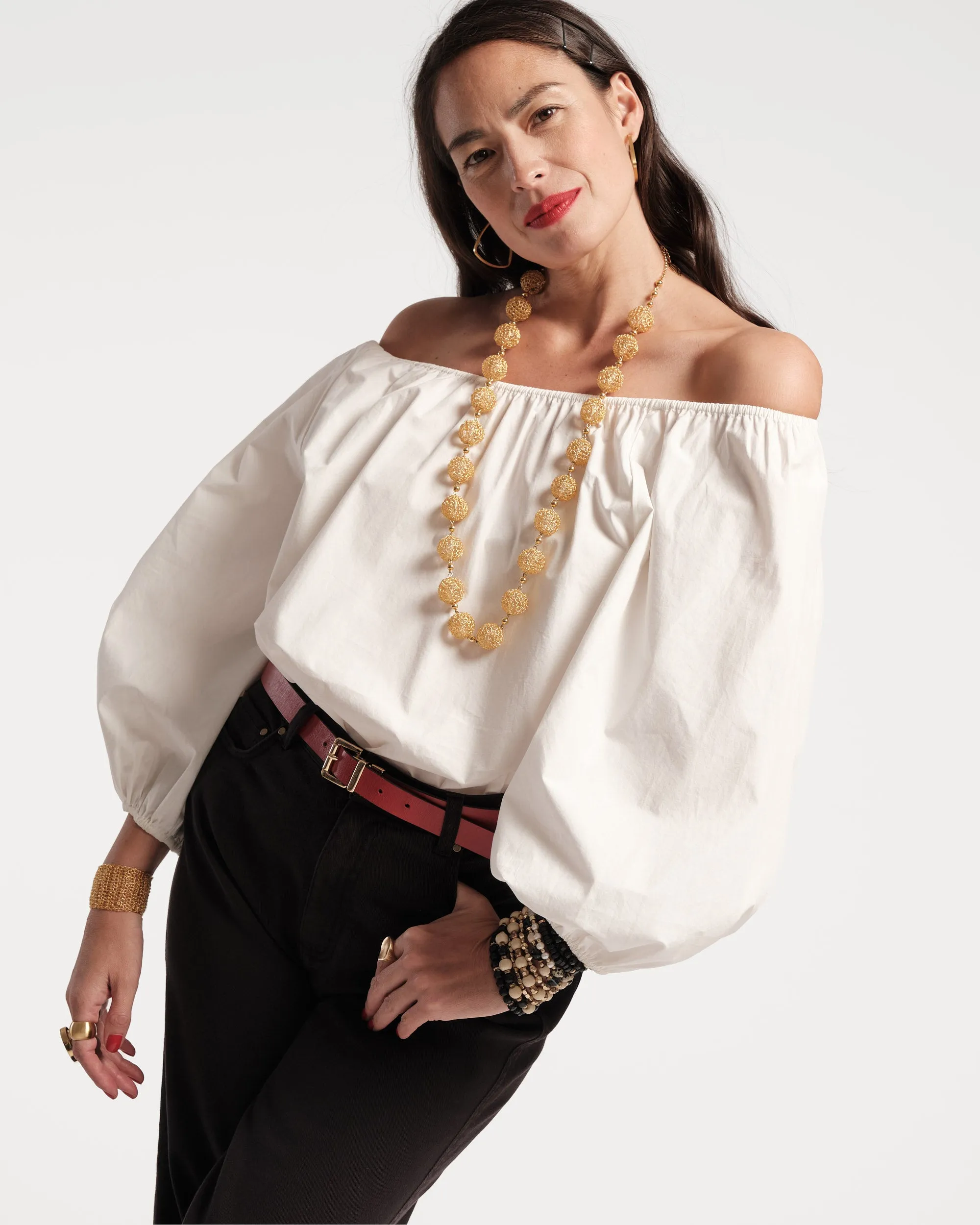 Bliss Top w/Flower White