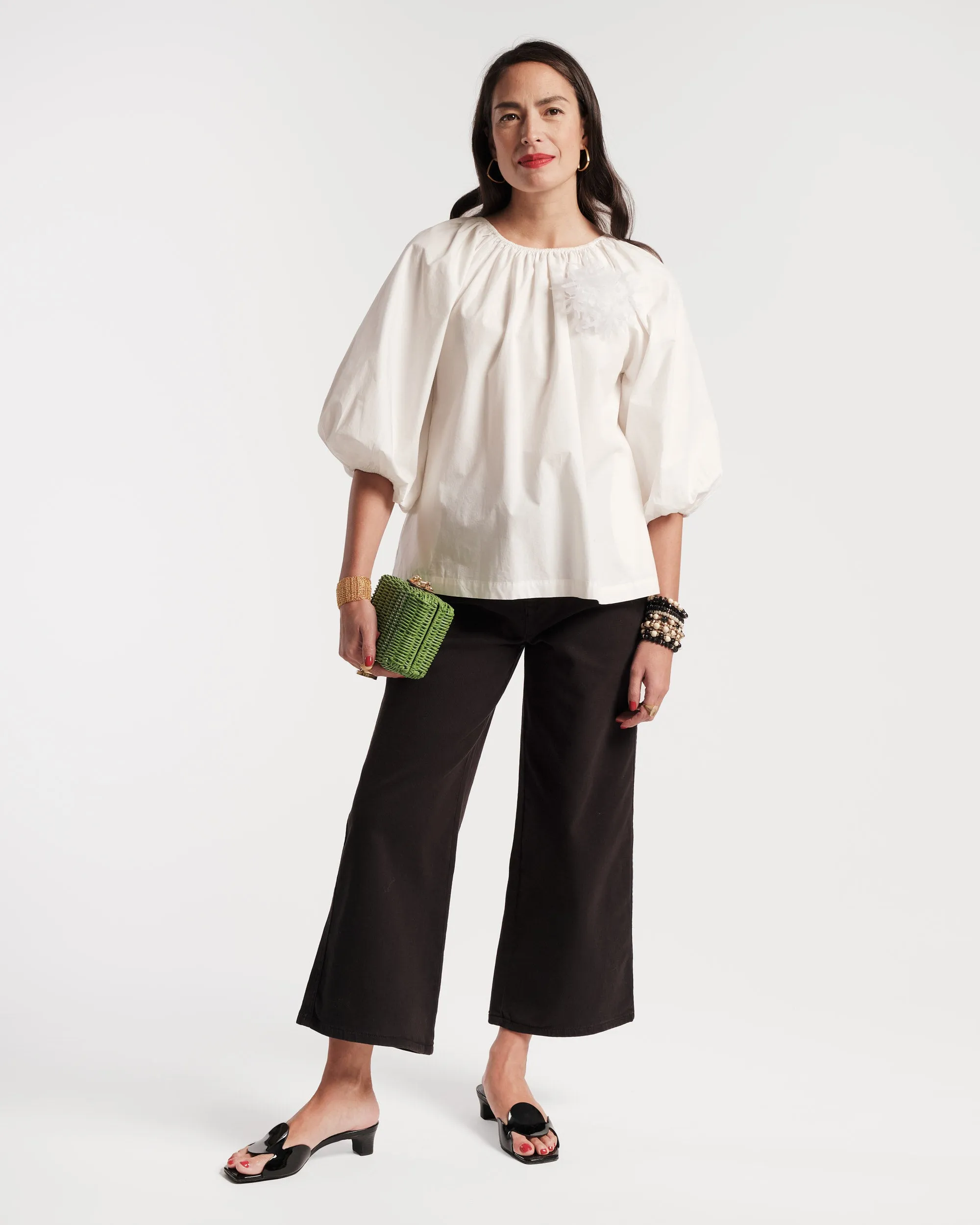 Bliss Top w/Flower White