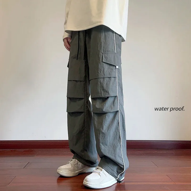 Bonsir Mens Joggers Spring Casual Loose Staight Sweatpants Elastic Waist Waterproof Trousers Hip Hop Casual Unisex Pants