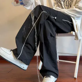 Bonsir Mens Joggers Spring Casual Loose Staight Sweatpants Elastic Waist Waterproof Trousers Hip Hop Casual Unisex Pants