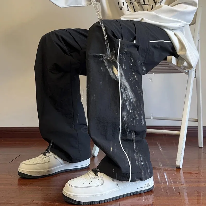 Bonsir Mens Joggers Spring Casual Loose Staight Sweatpants Elastic Waist Waterproof Trousers Hip Hop Casual Unisex Pants