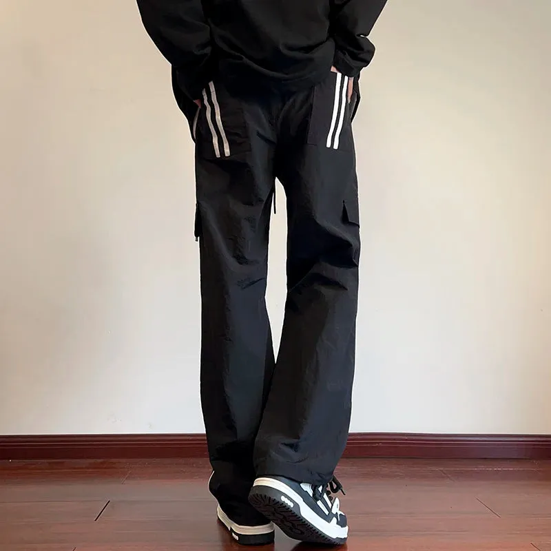 Bonsir Mens Joggers Spring Casual Loose Staight Sweatpants Elastic Waist Waterproof Trousers Hip Hop Casual Unisex Pants