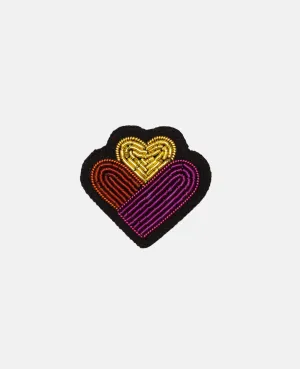 BROOCH „MINI FAMILY HEARTS“ RED/PINK/GOLD