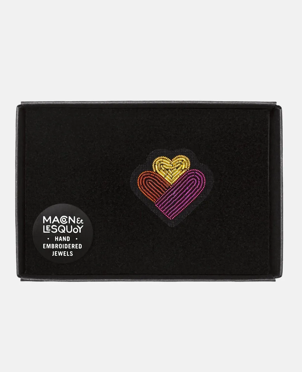 BROOCH „MINI FAMILY HEARTS“ RED/PINK/GOLD