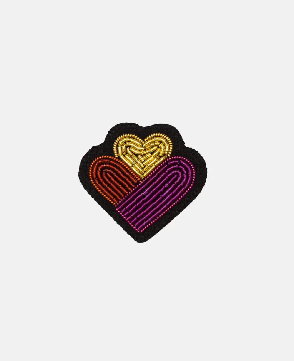 BROOCH „MINI FAMILY HEARTS“ RED/PINK/GOLD
