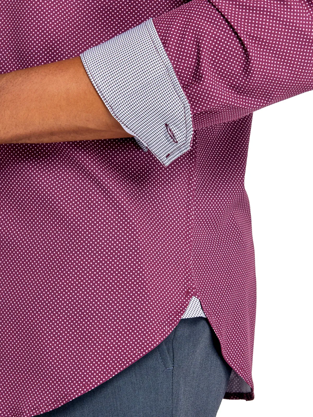 Burgundy Dot Performance Dress Shirt