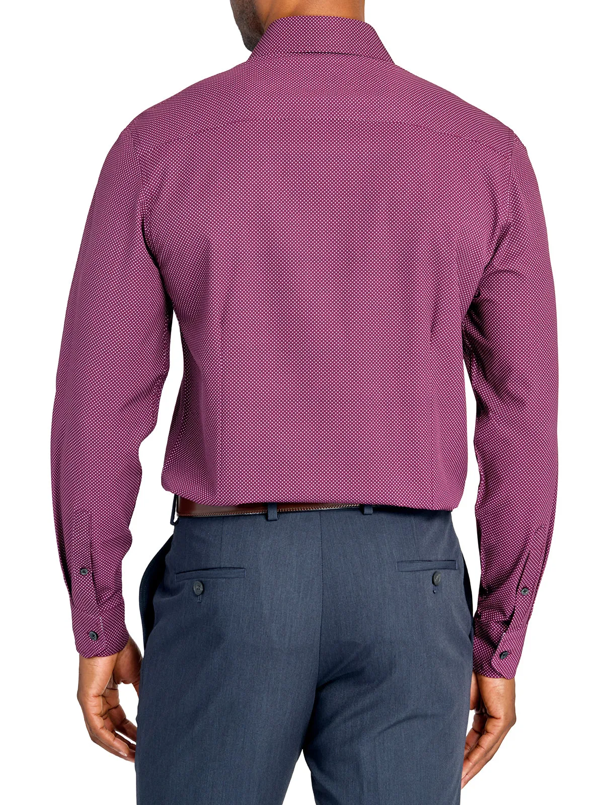 Burgundy Dot Performance Dress Shirt