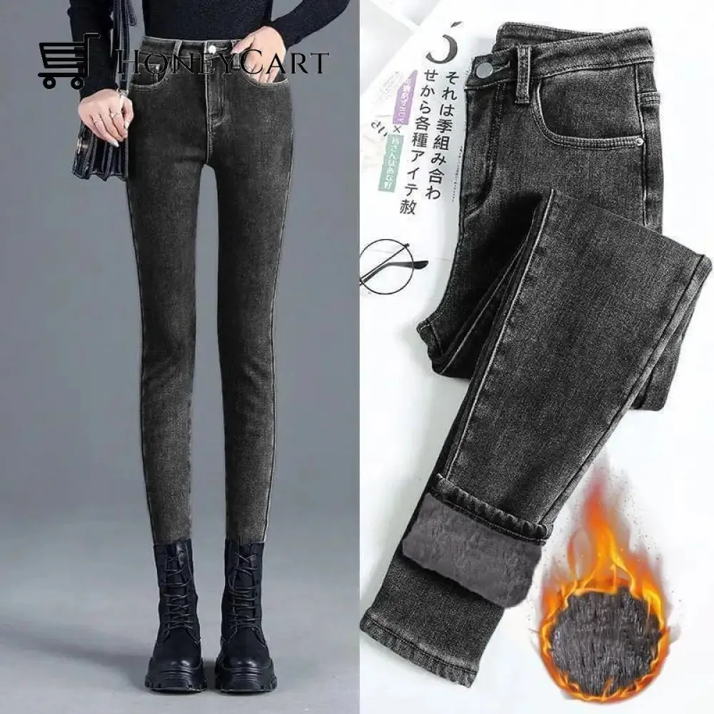 BUY 2 GET 1 FREE -Thermal Fleece Denim Jeggings