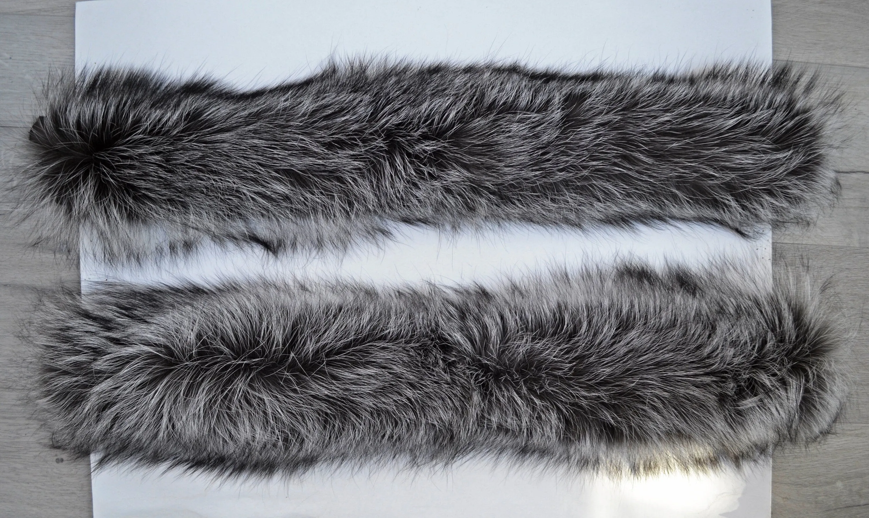 BY ORDER, XL Real Silver Fox Fur Trim Hood, Large Fur collar trim, Fox Fur Collar, Fur Scarf, Fur Ruff, Fox Fur Hood, Fox Fur, Stripes