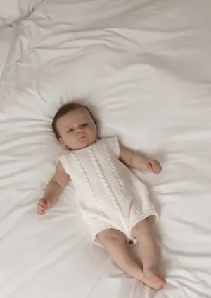 Cable Knit Summer Romper - White