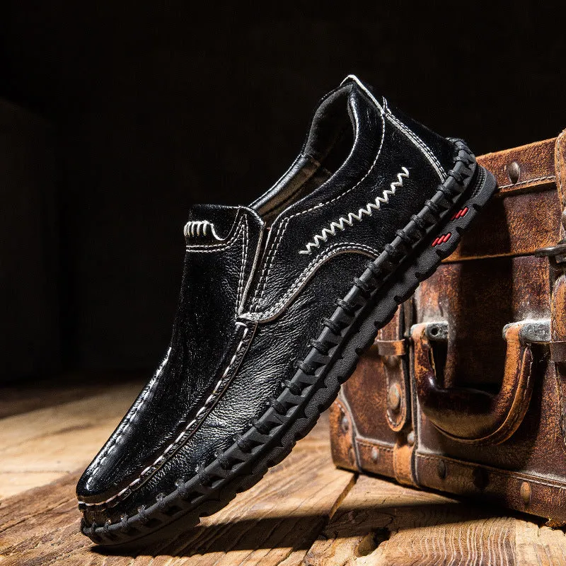 Casual Tough Leather Slip On Shoes