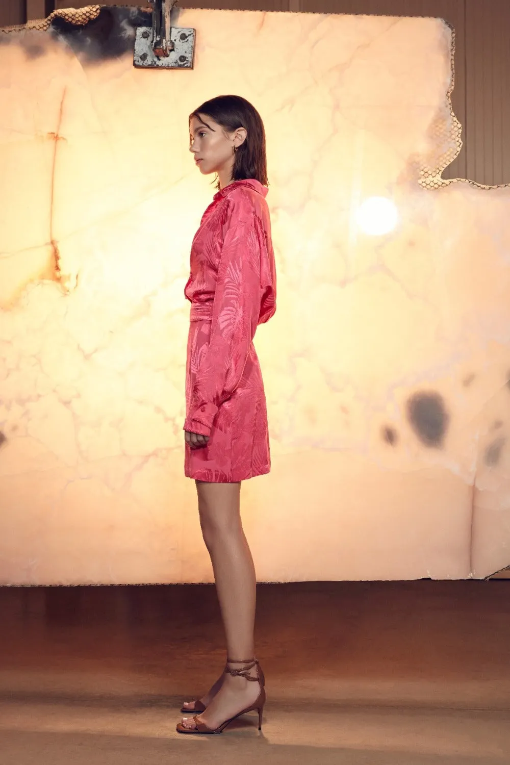 Cellas Jacquard Mini Shirt Dress