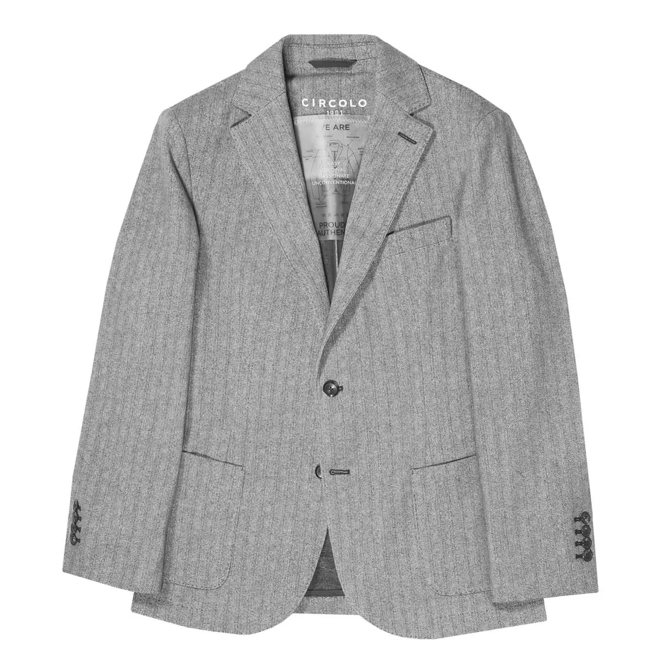 Circolo 1901 Herringbone Single-Breasted Blazer - Grey