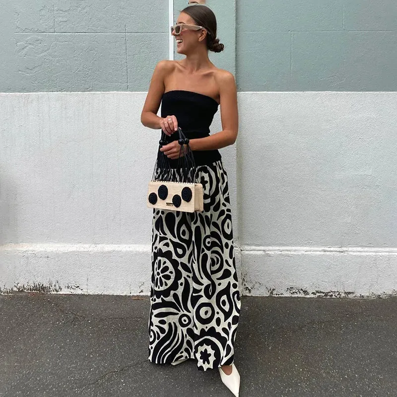 Clash Shoulder Color Summer Strapless Maxi Off Maxi Women Dress Dress