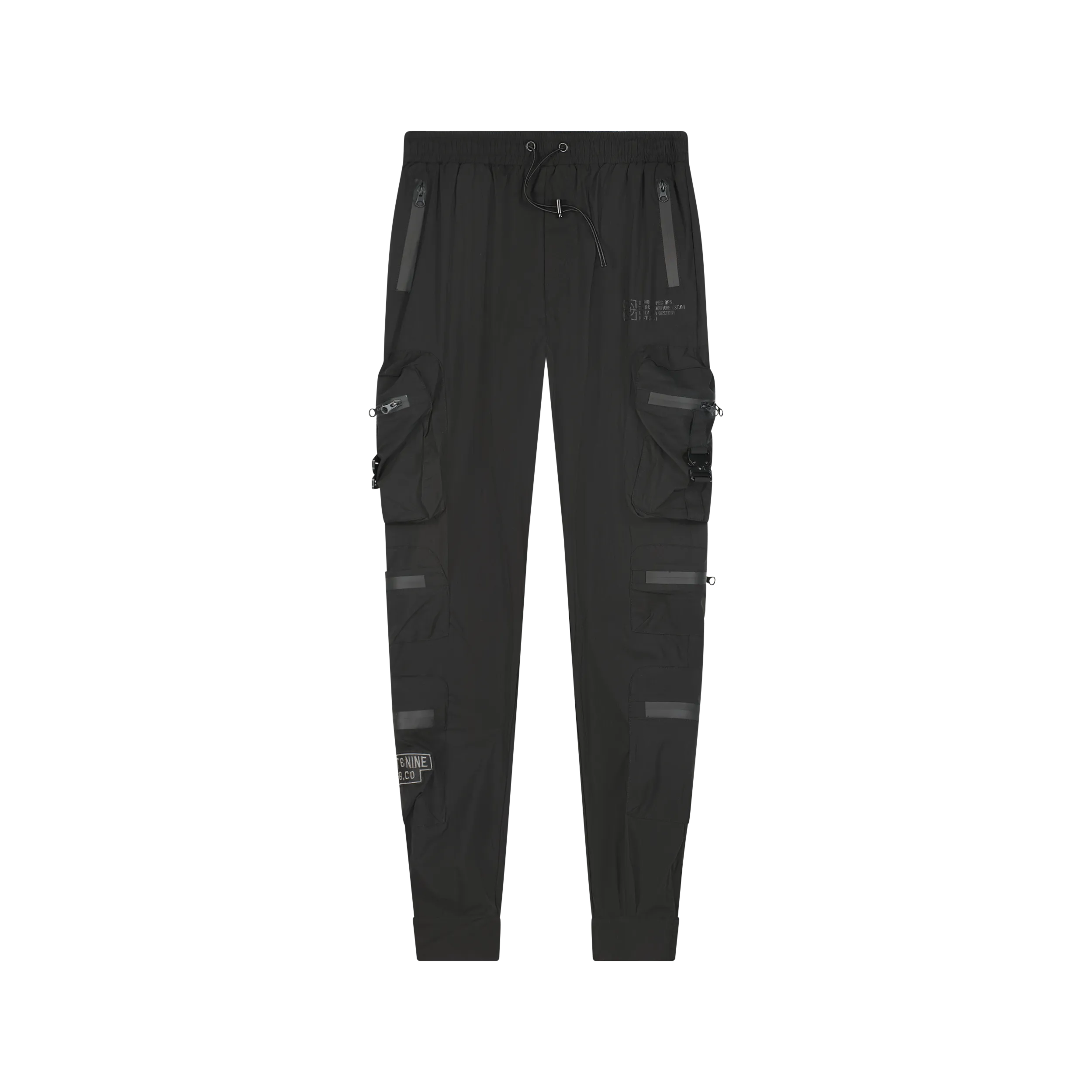Combat Nylon Joggers Black