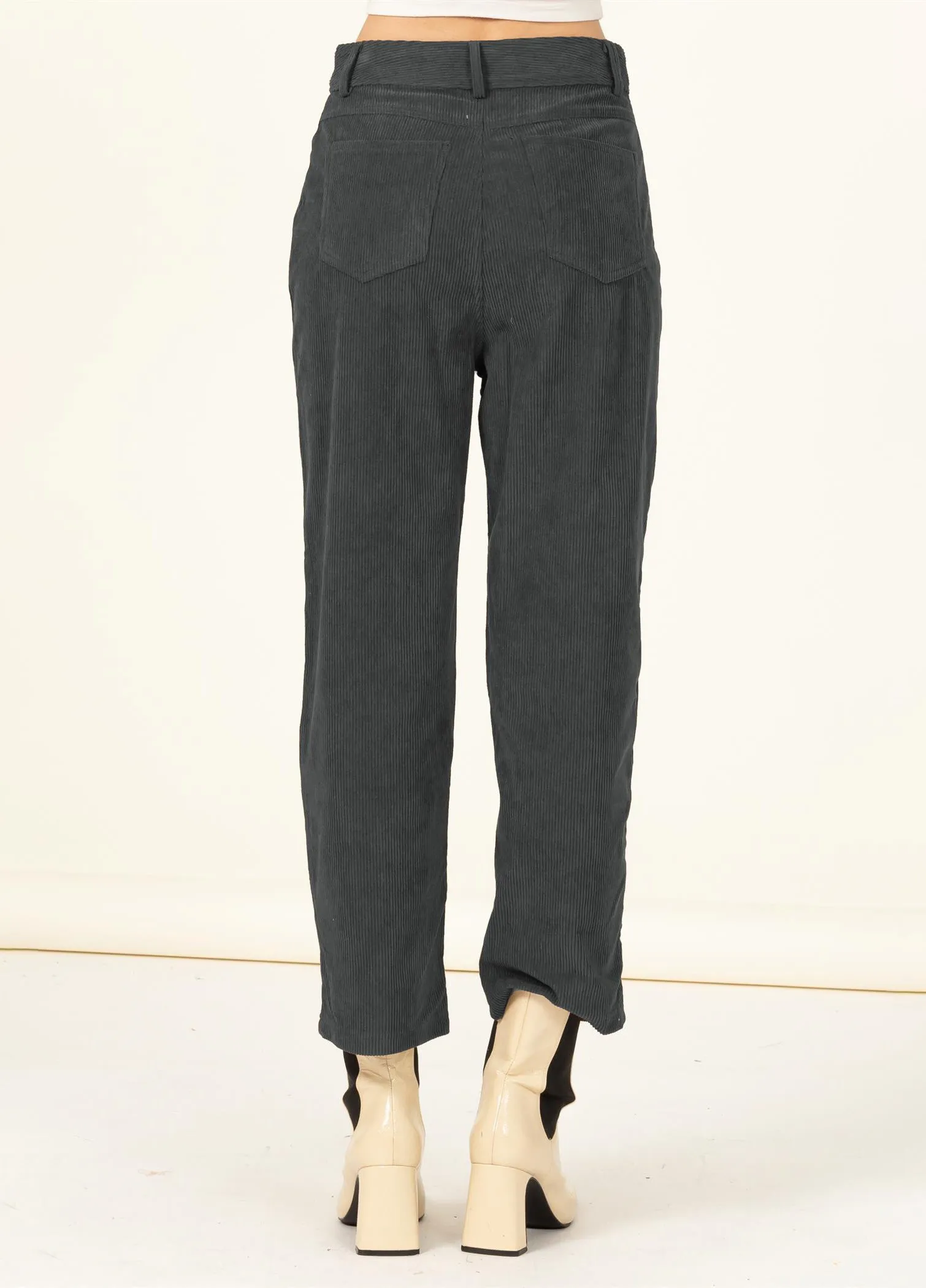 Corduroy Cropped Sailor Pants