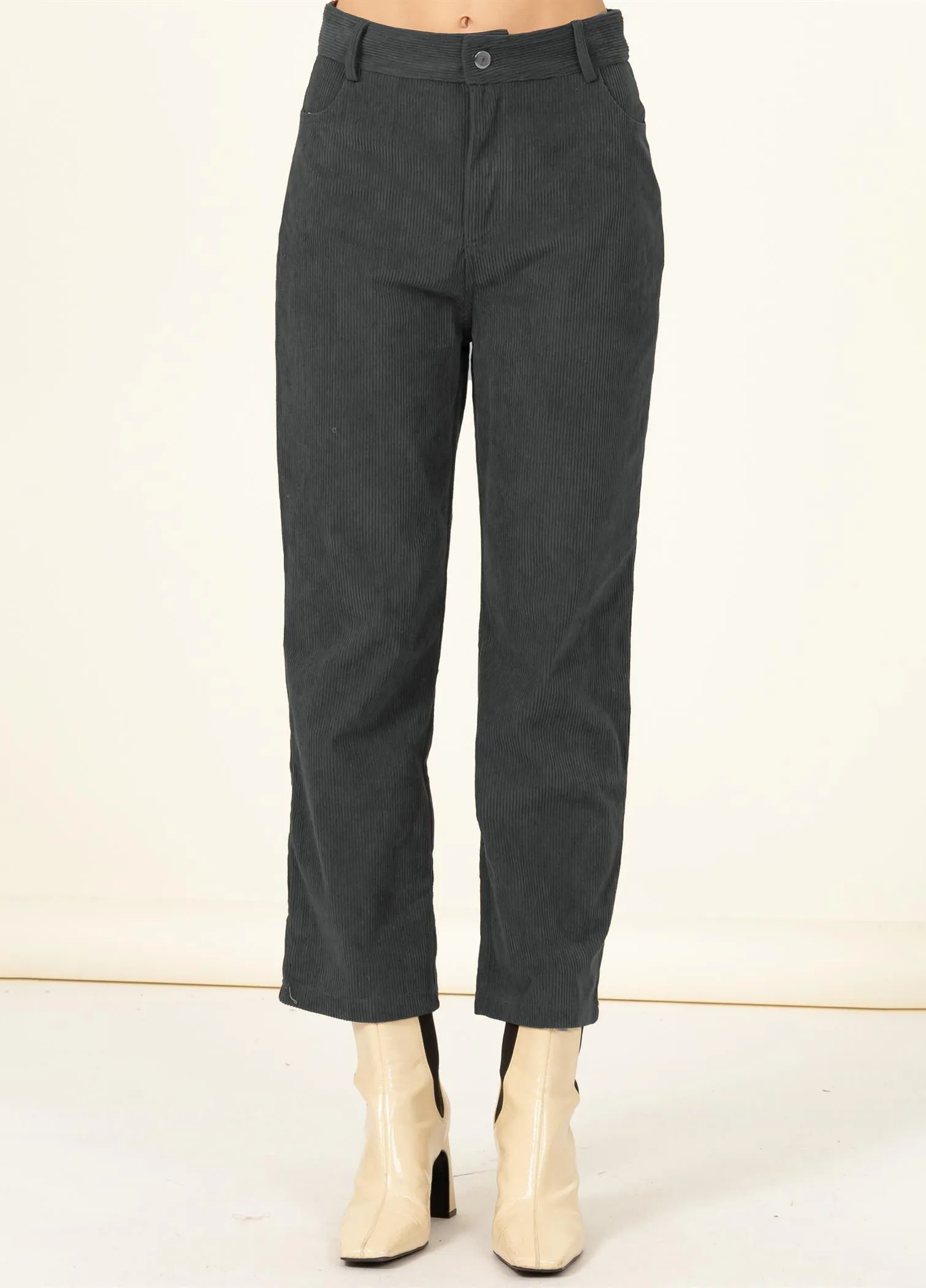 Corduroy Cropped Sailor Pants