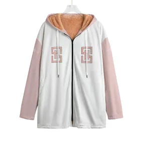 Cozy White Pink Kid's Plush Windbreaker