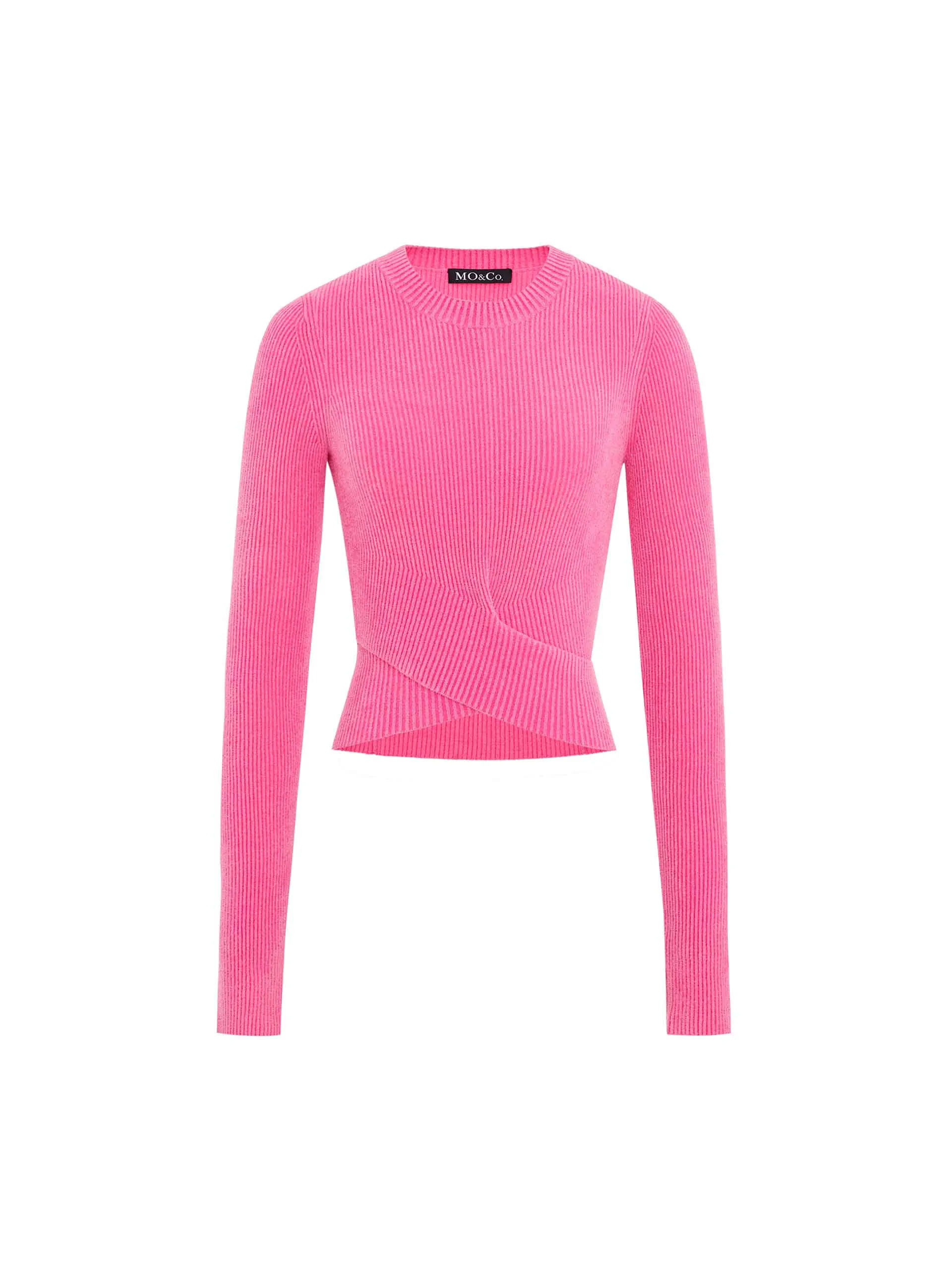 Cross Front Ribbed Knit Top