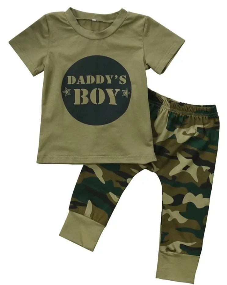 Daddy's Boy T-shirt and Camo Pants #200040
