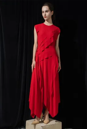 Daisy Layered Ruffled Silk Maxi Dress