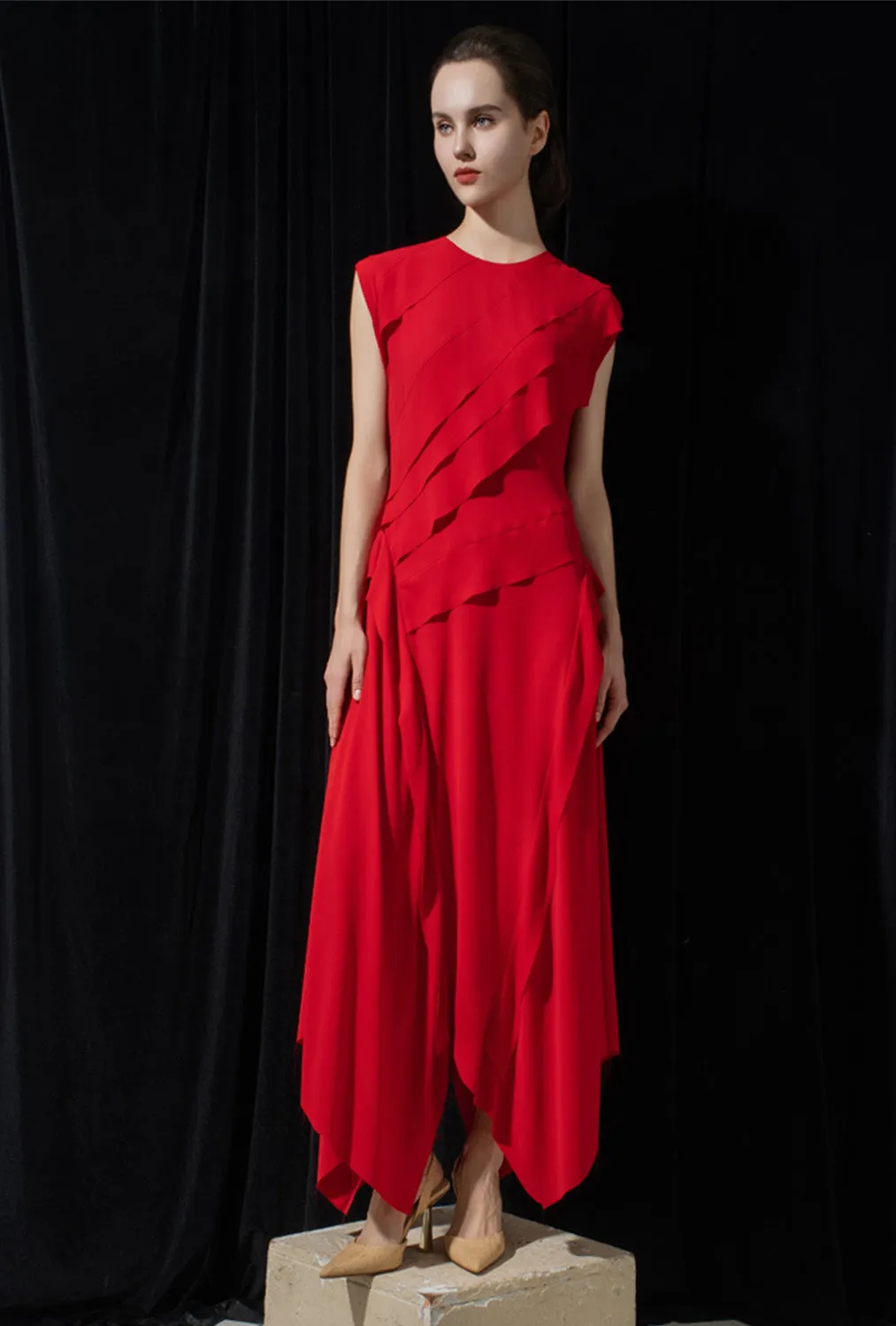 Daisy Layered Ruffled Silk Maxi Dress