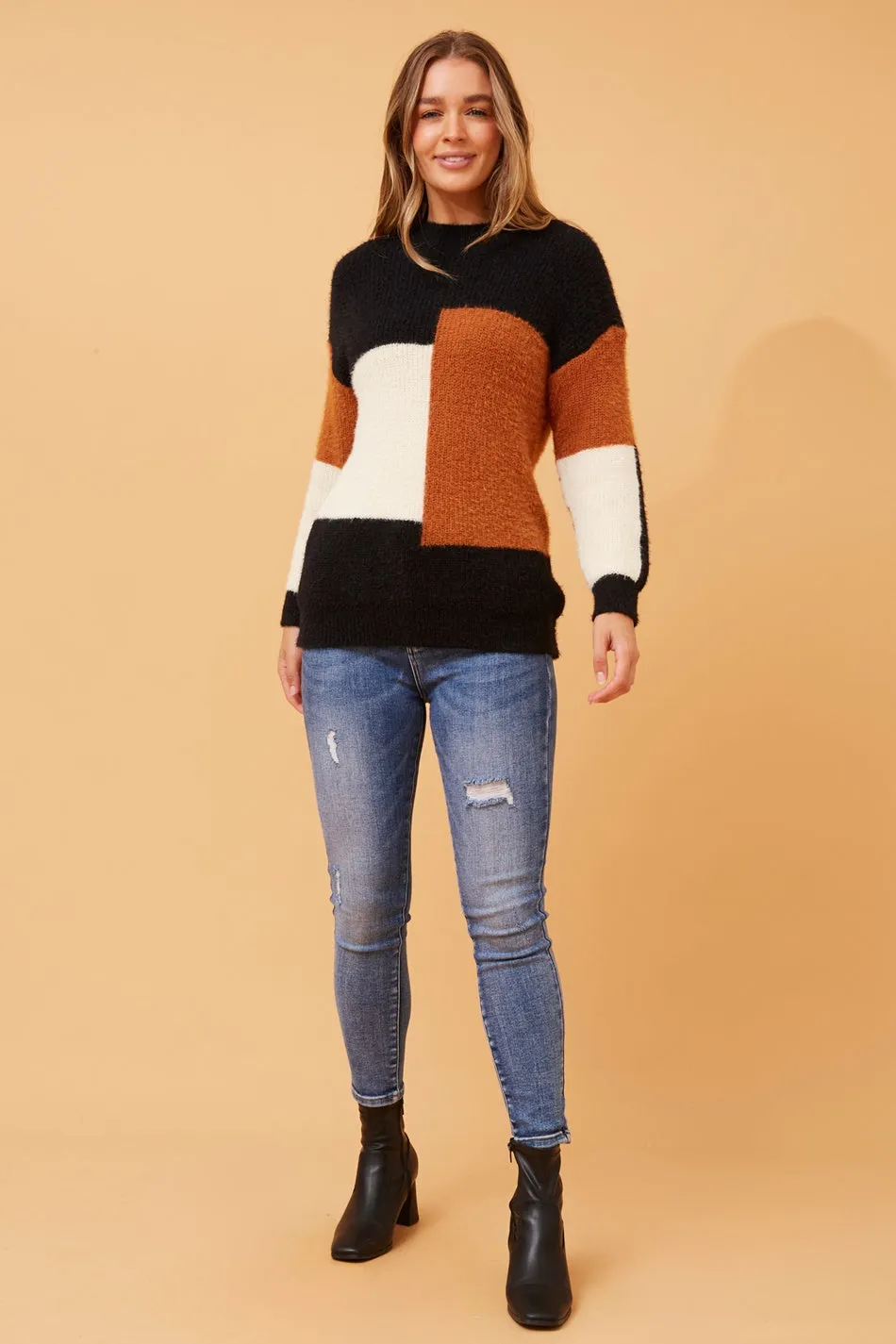 DANA COLOR BLOCK KNIT JUMPER