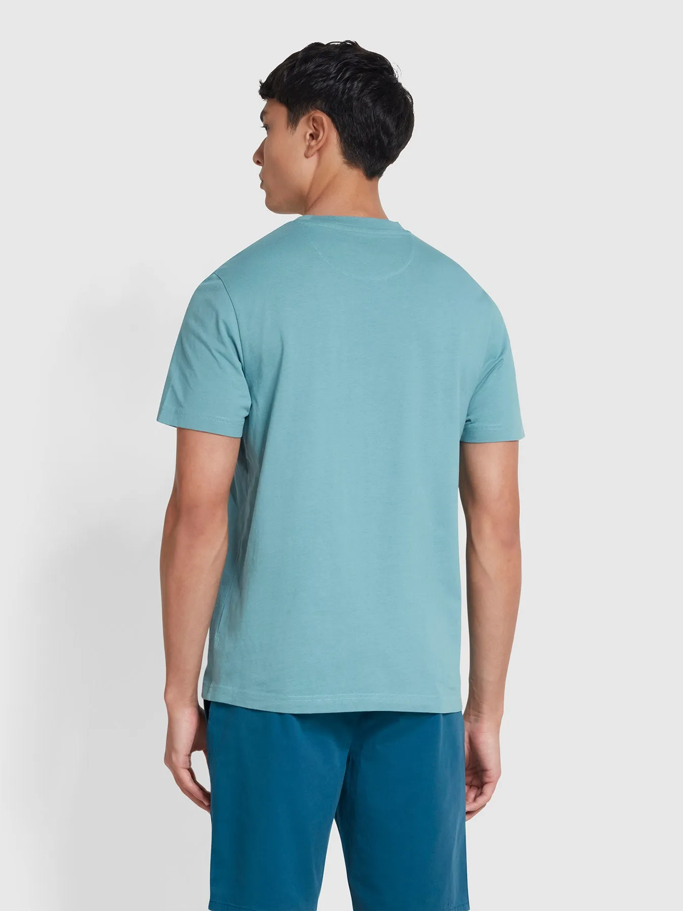 Danny Regular Fit Organic Cotton T-Shirt In Brook Blue