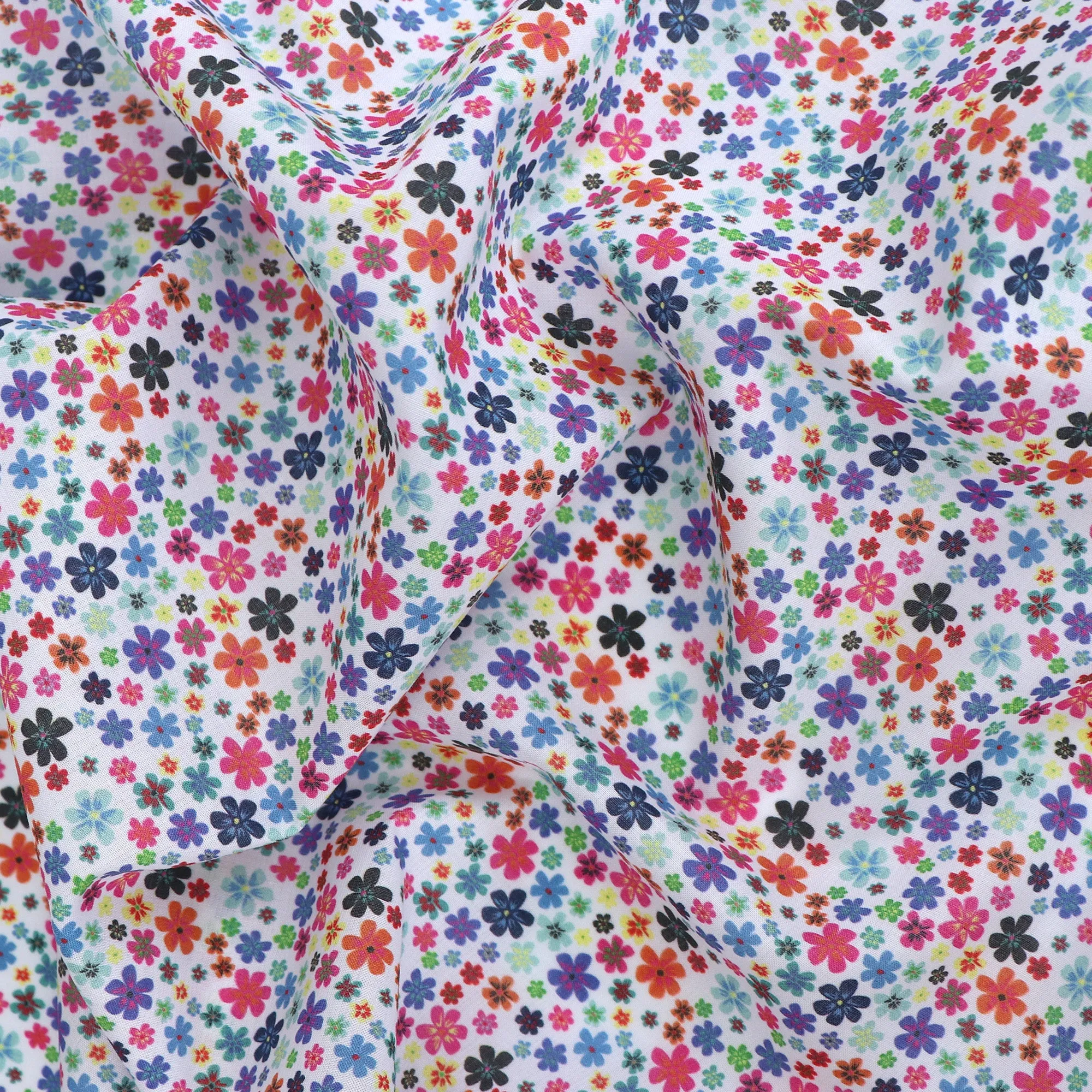 Deadstock Cotton Lawn - Rainbow Ditsy Floral