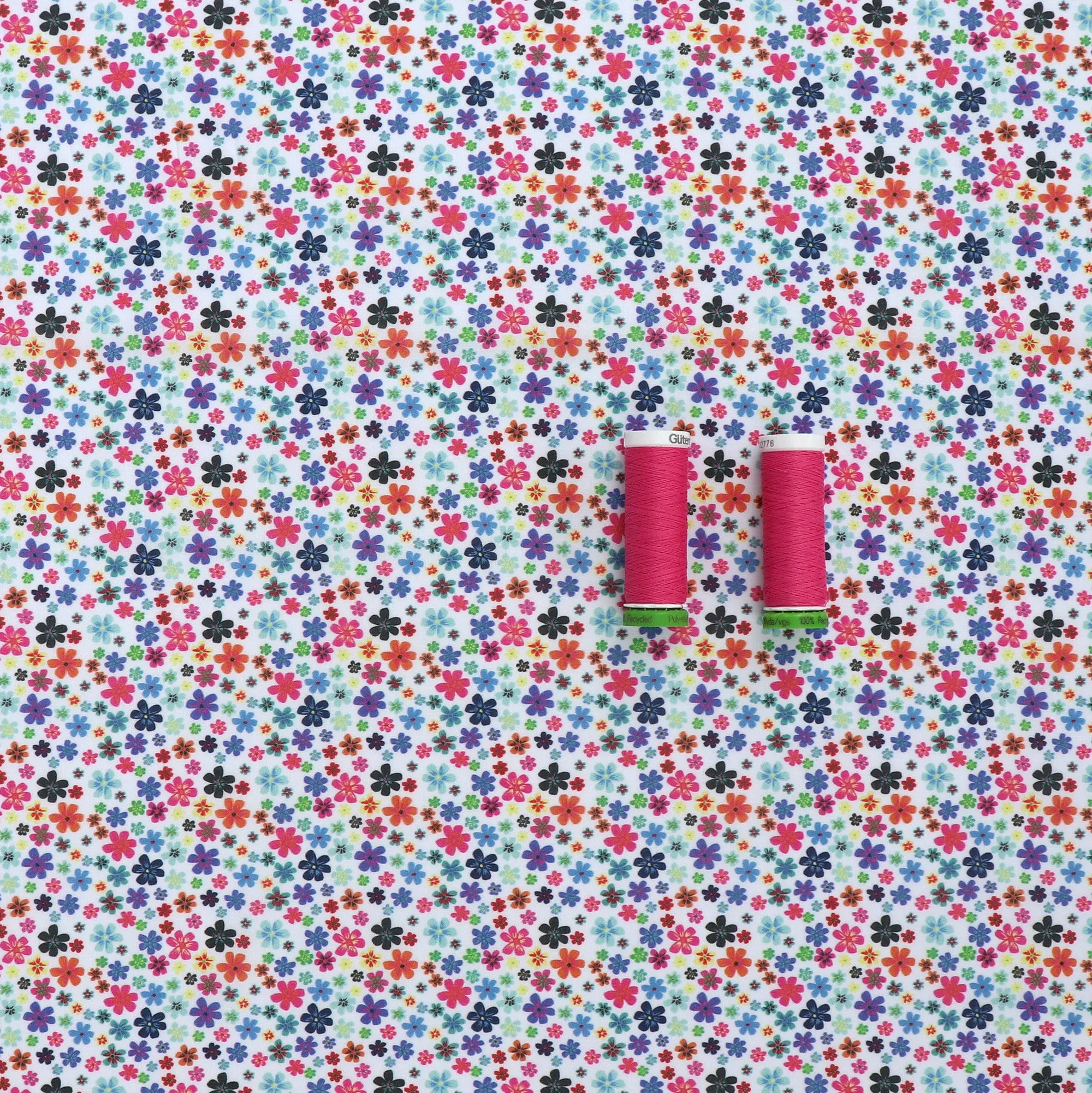 Deadstock Cotton Lawn - Rainbow Ditsy Floral