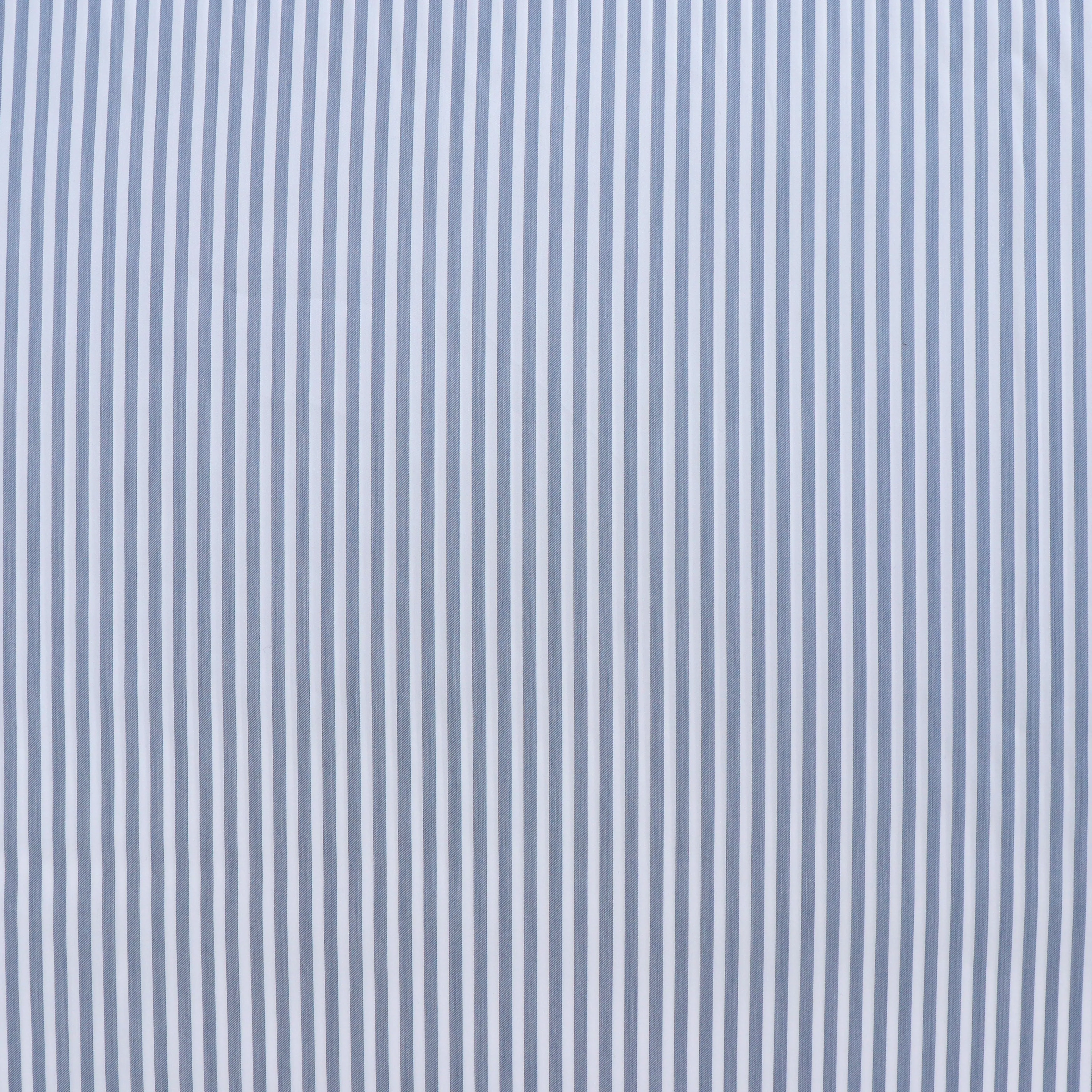 Deadstock Cotton Lyocell Shirting - Stripe - Steel Blue