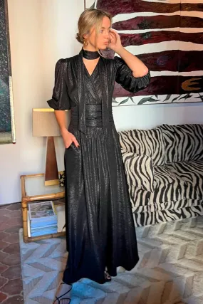 Deborah Maxi Dress - Metallic Black