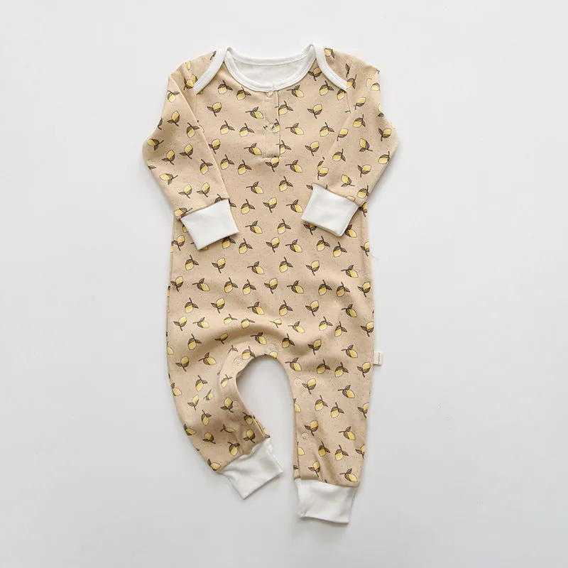 Earthy Floral Romper Soft Stretchy Cotton