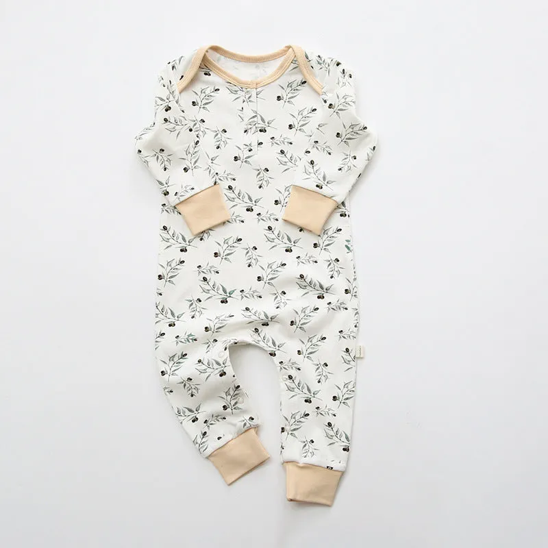 Earthy Floral Romper Soft Stretchy Cotton
