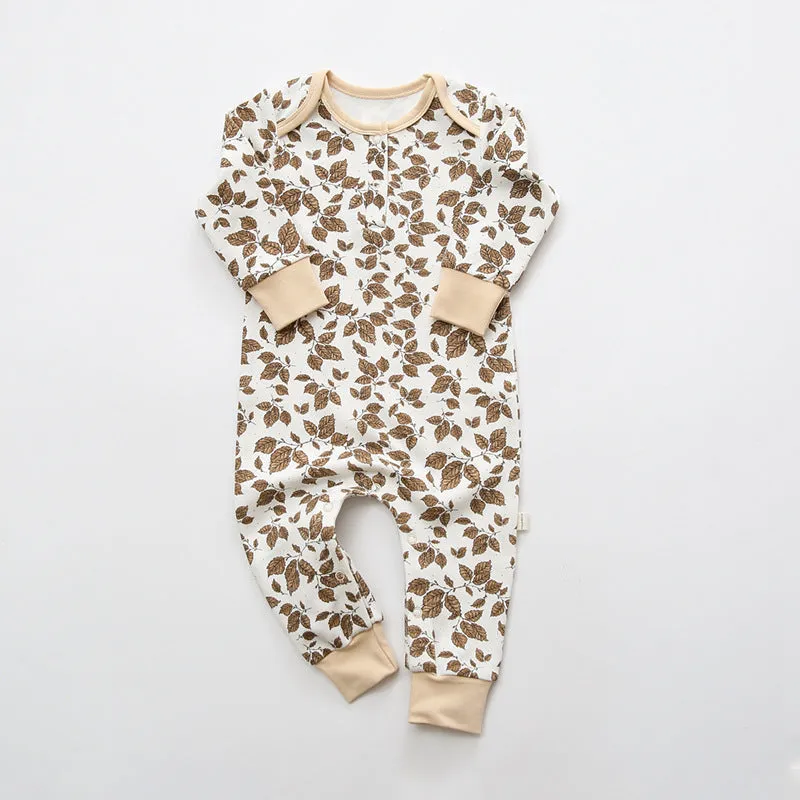 Earthy Floral Romper Soft Stretchy Cotton