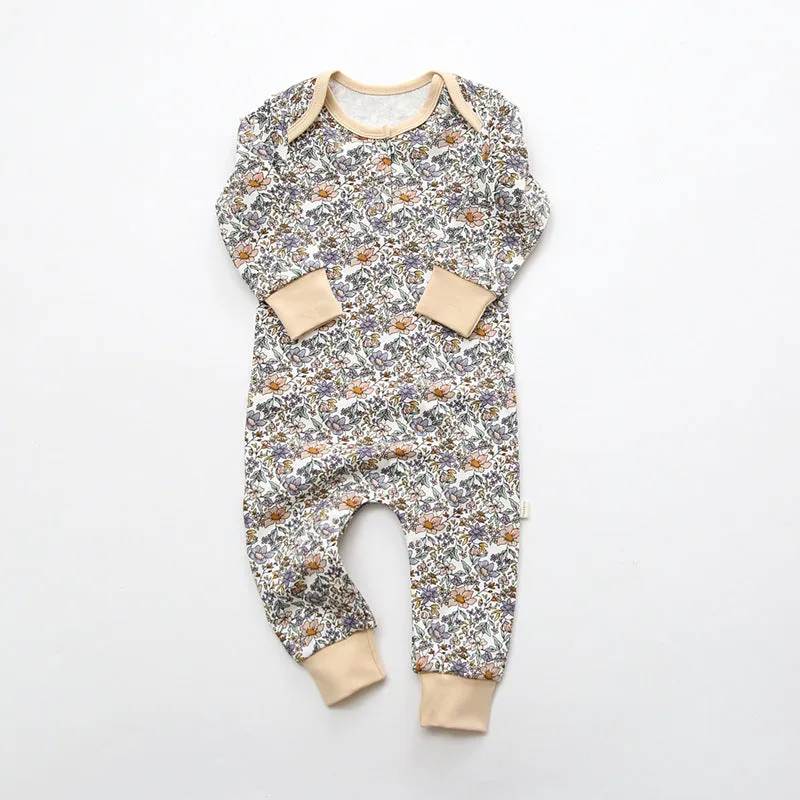 Earthy Floral Romper Soft Stretchy Cotton