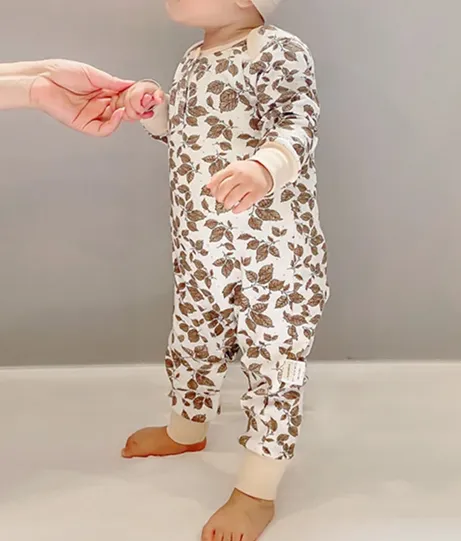 Earthy Floral Romper Soft Stretchy Cotton