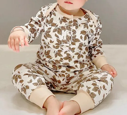 Earthy Floral Romper Soft Stretchy Cotton