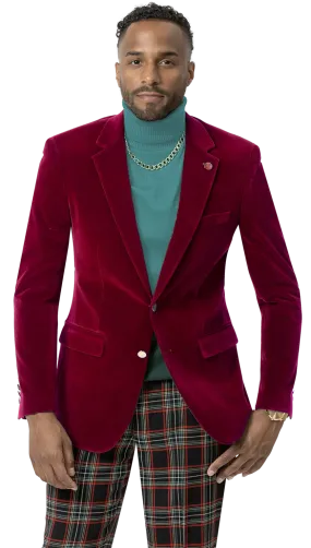 EJ Samuel Red Velvet Blazer J134
