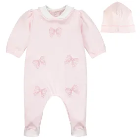 Emile et Rose - Pink romper with pull on hat 1929 Winter