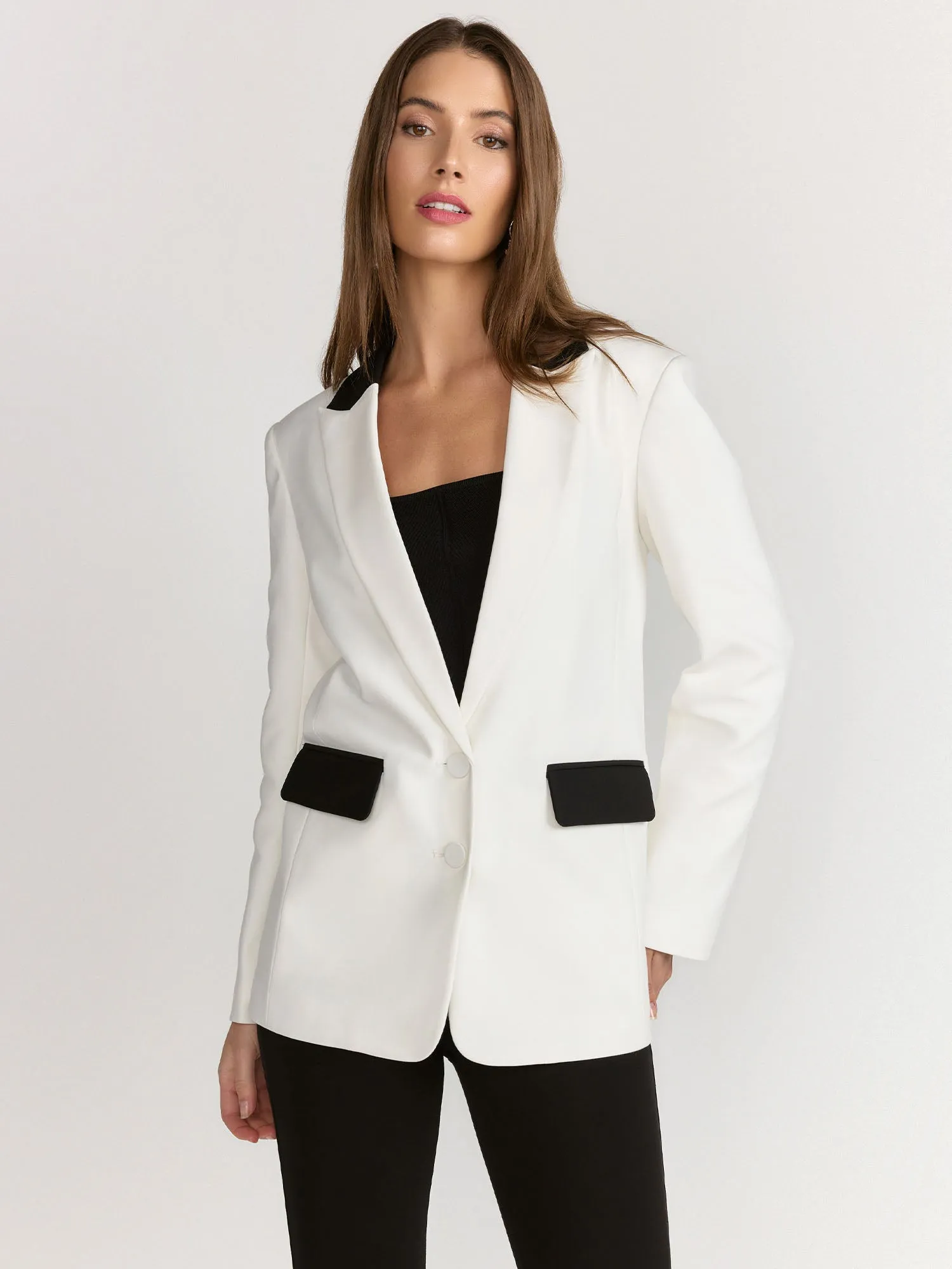 Endless Rose Long Sleeve Colorblock Collared Blazer - Brands We Love