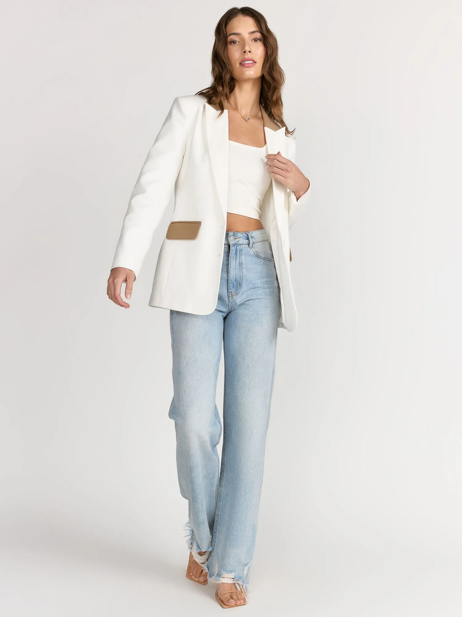 Endless Rose Long Sleeve Colorblock Collared Blazer - Brands We Love